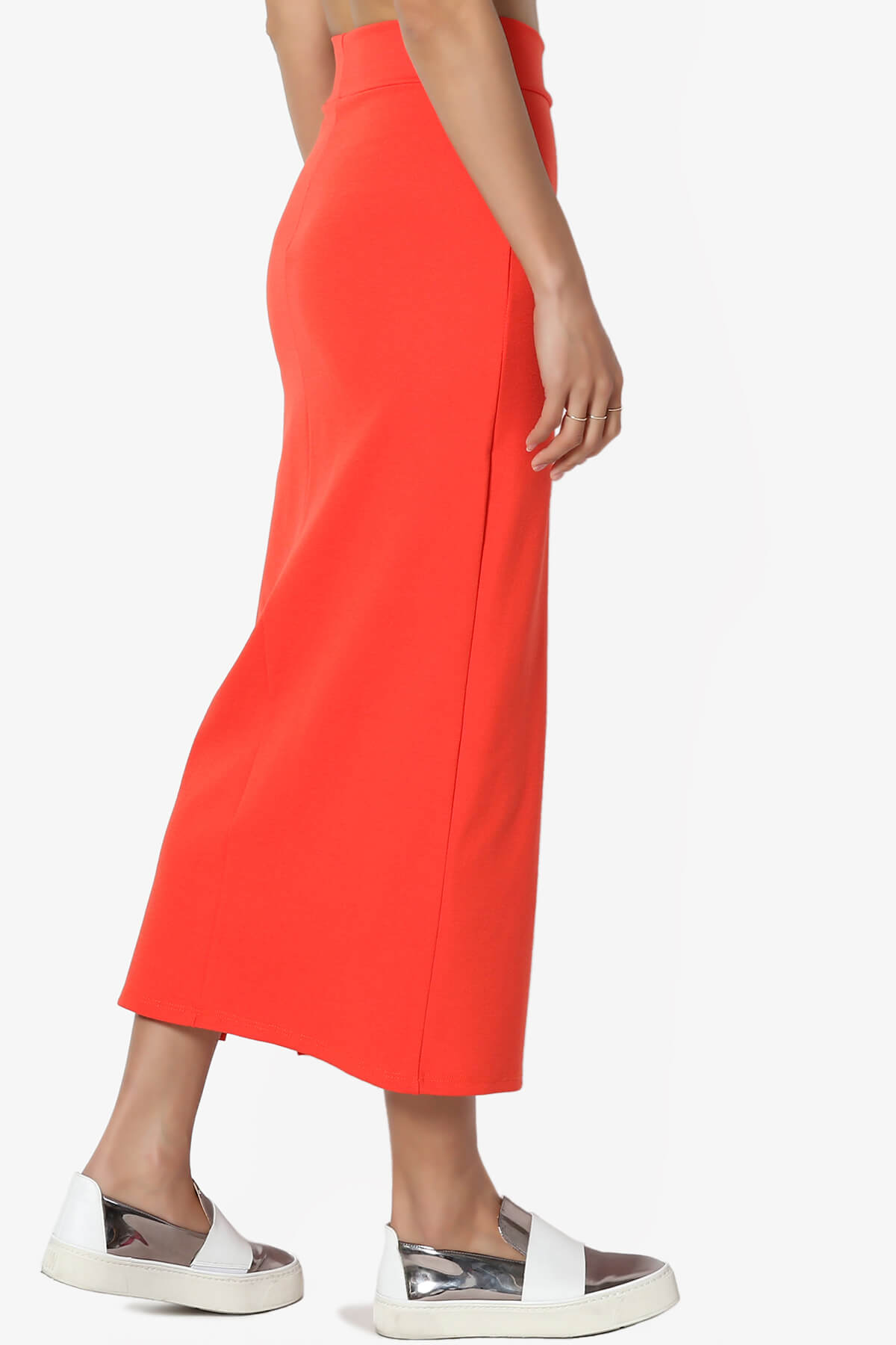 Carleta Mid Calf Pencil Skirt ORANGE_4