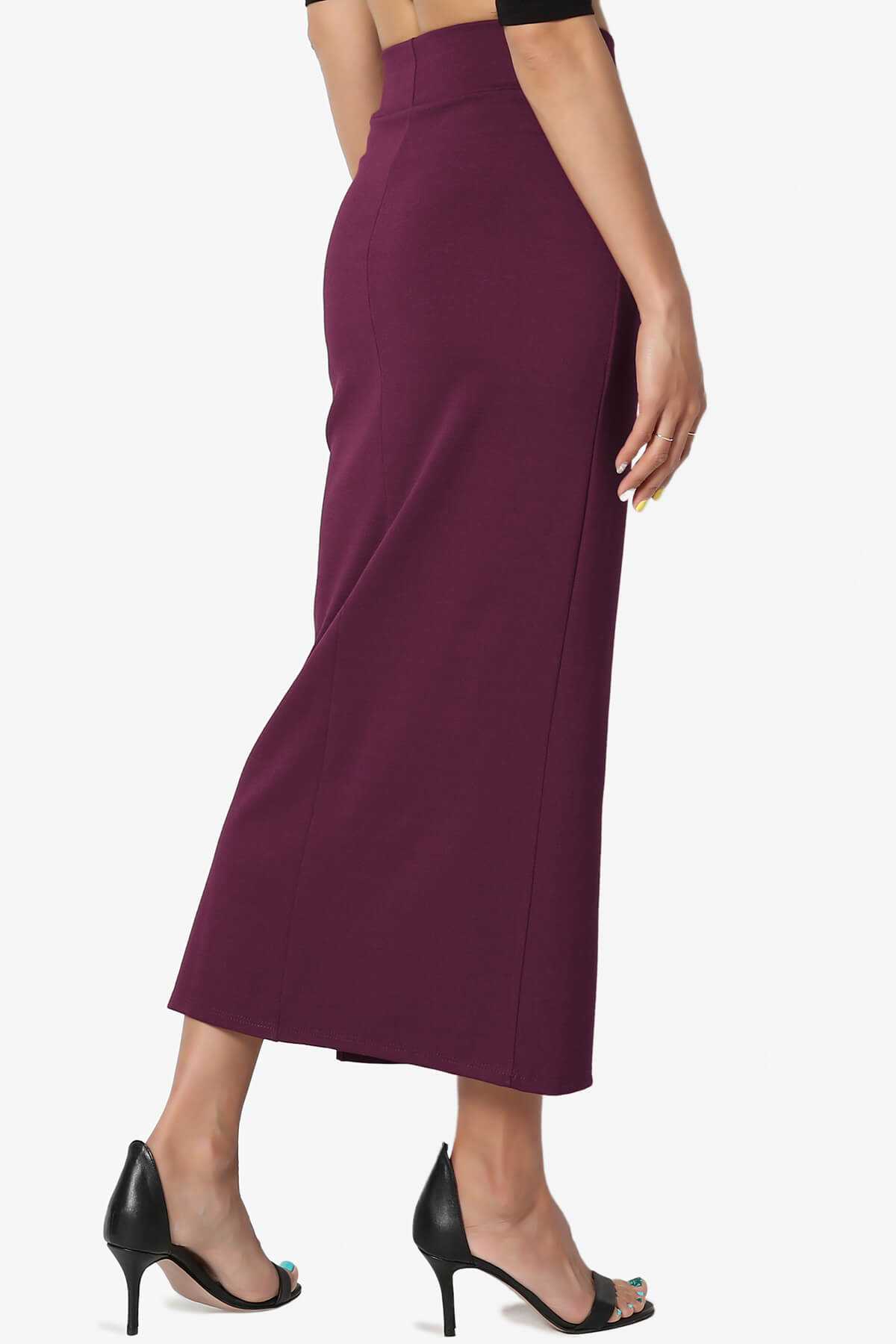 Carleta Mid Calf Pencil Skirt PLUM_4