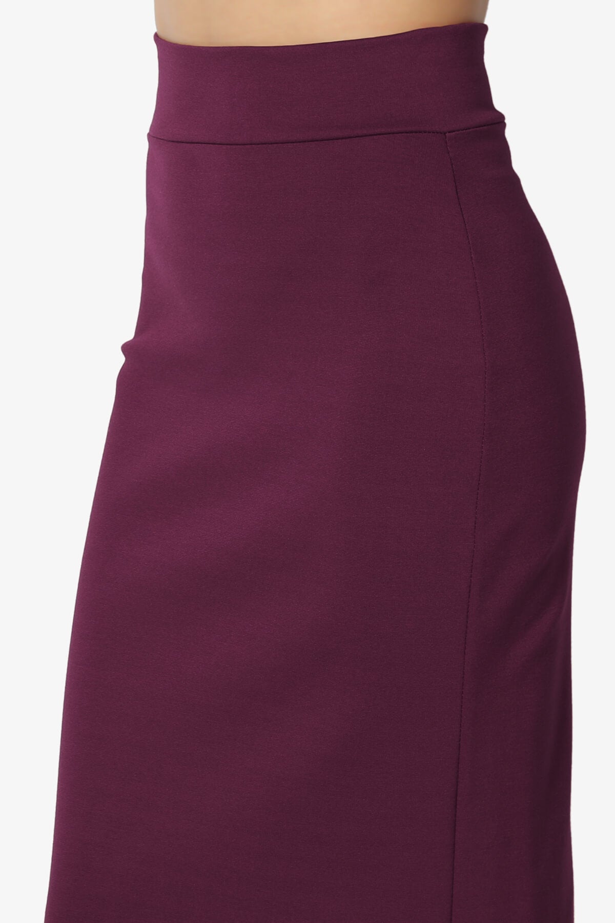 Carleta Mid Calf Pencil Skirt PLUM_5