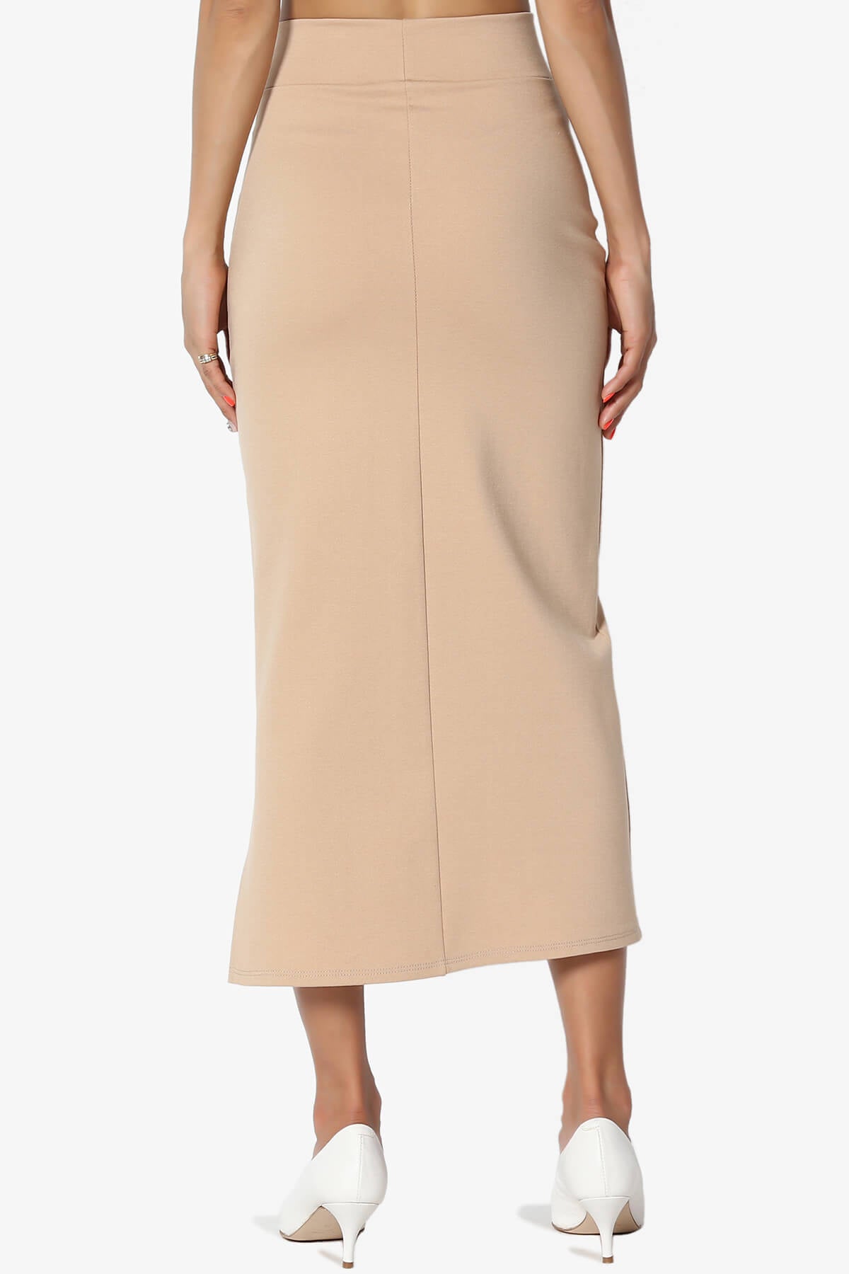 Carleta Mid Calf Pencil Skirt TAUPE_2