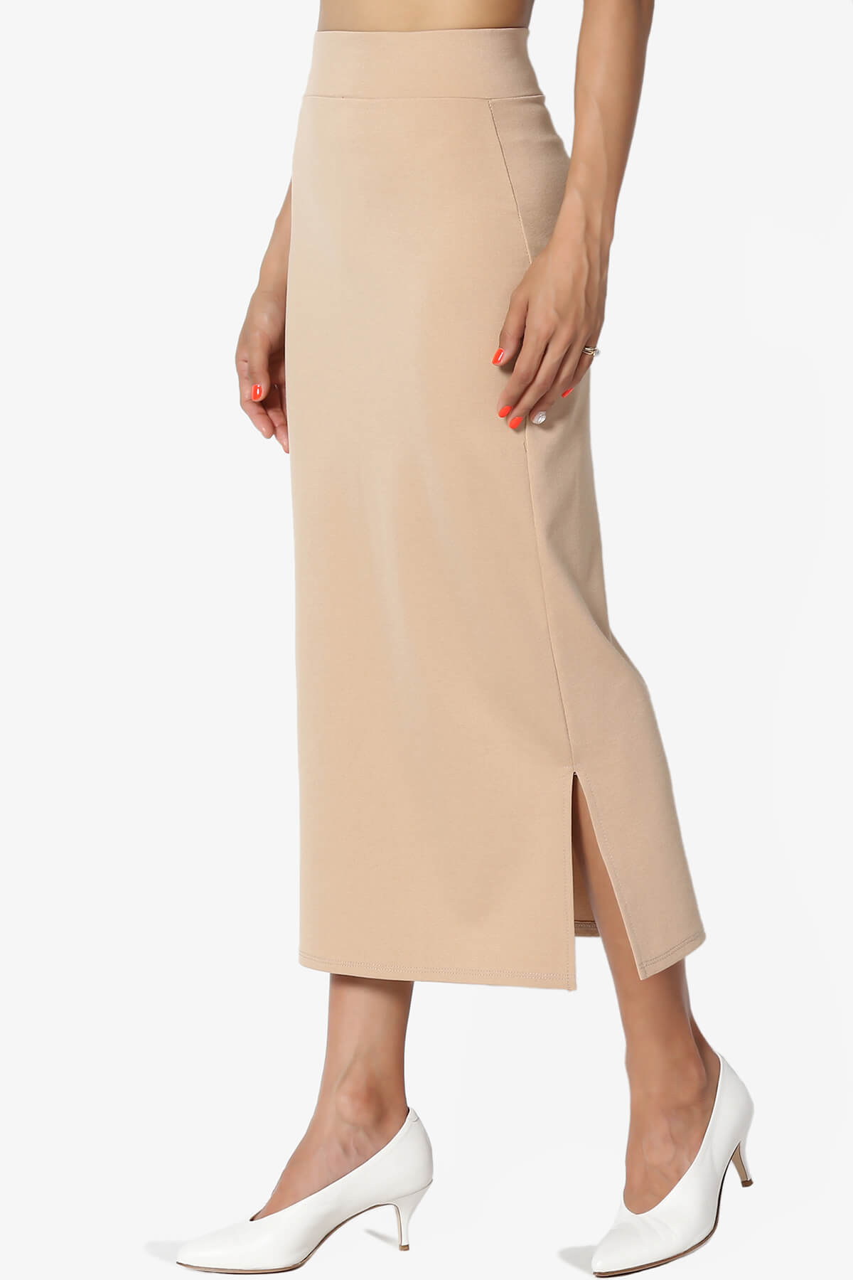 Carleta Mid Calf Pencil Skirt TAUPE_3