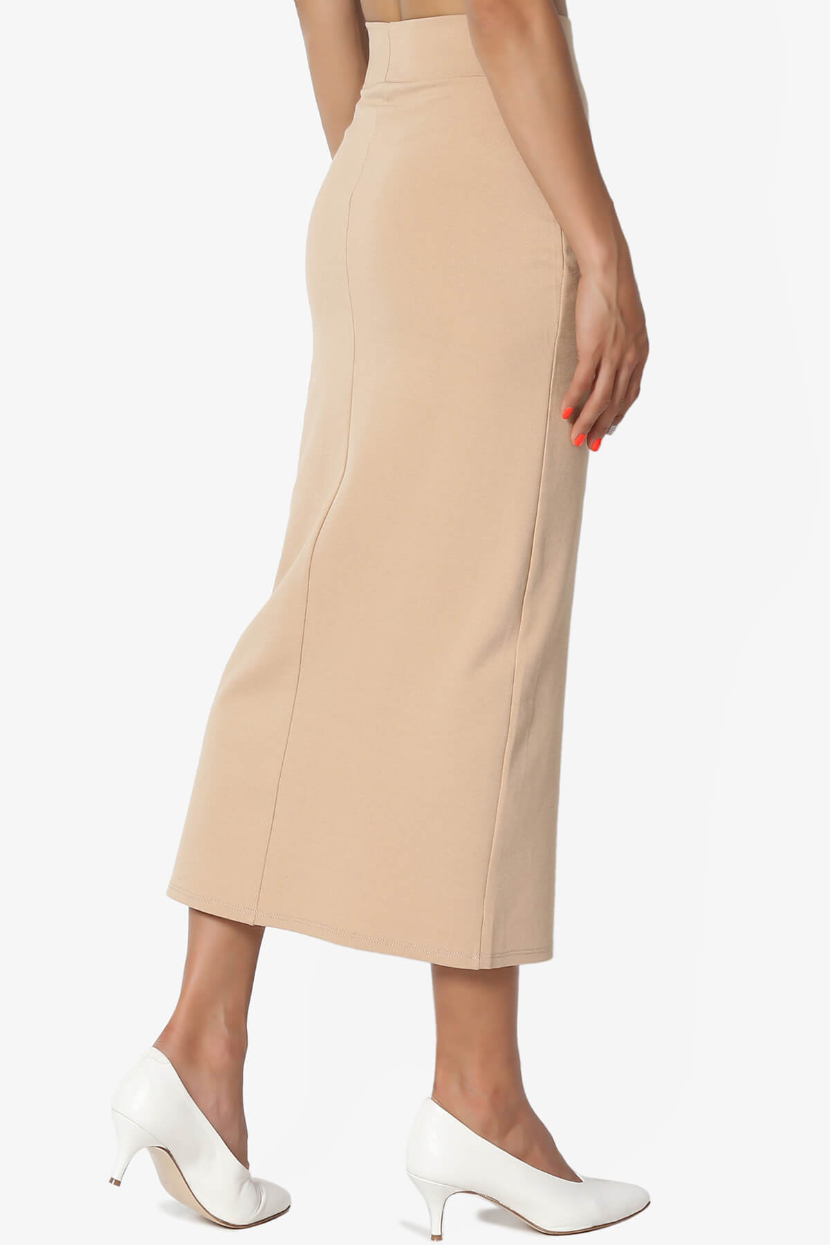 Carleta Mid Calf Pencil Skirt TAUPE_4