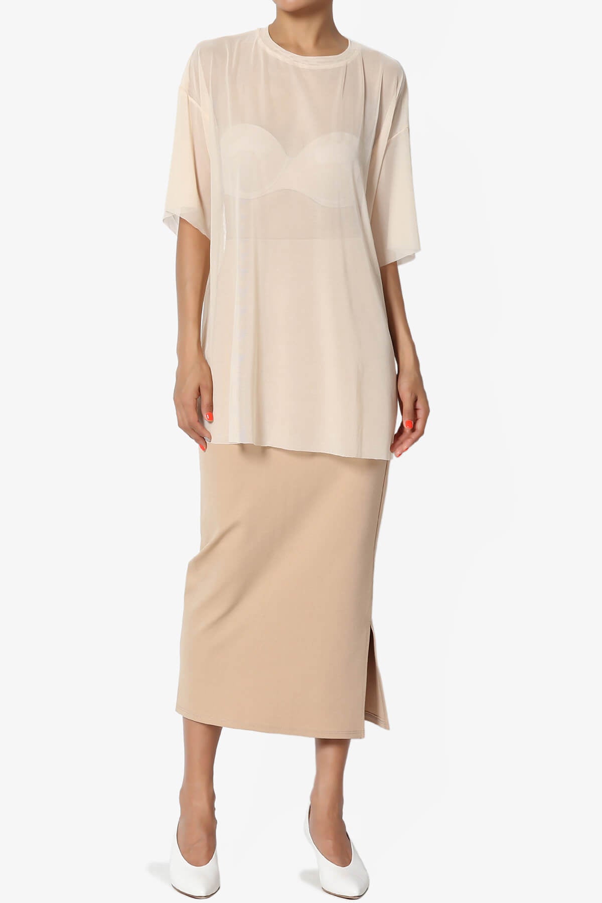 Carleta Mid Calf Pencil Skirt TAUPE_6