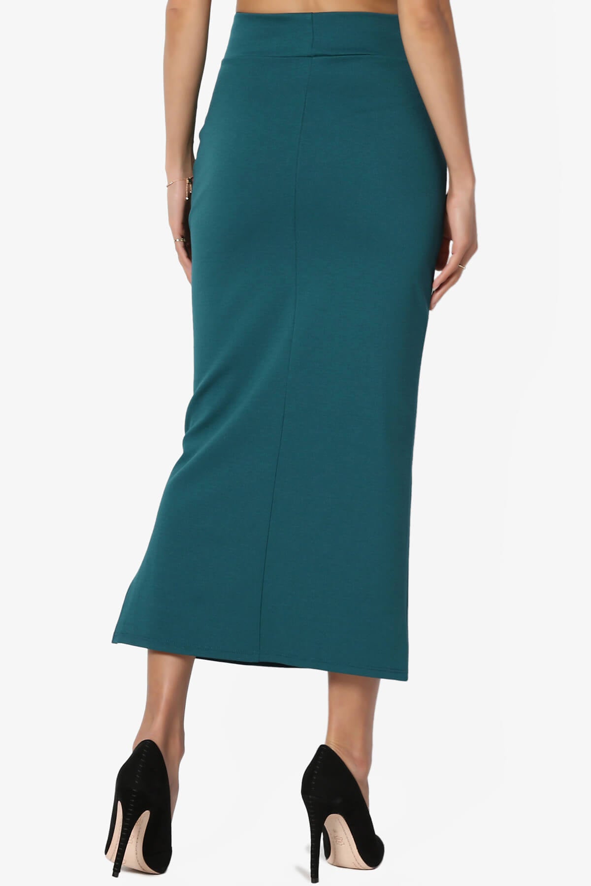 Carleta Mid Calf Pencil Skirt TEAL_2