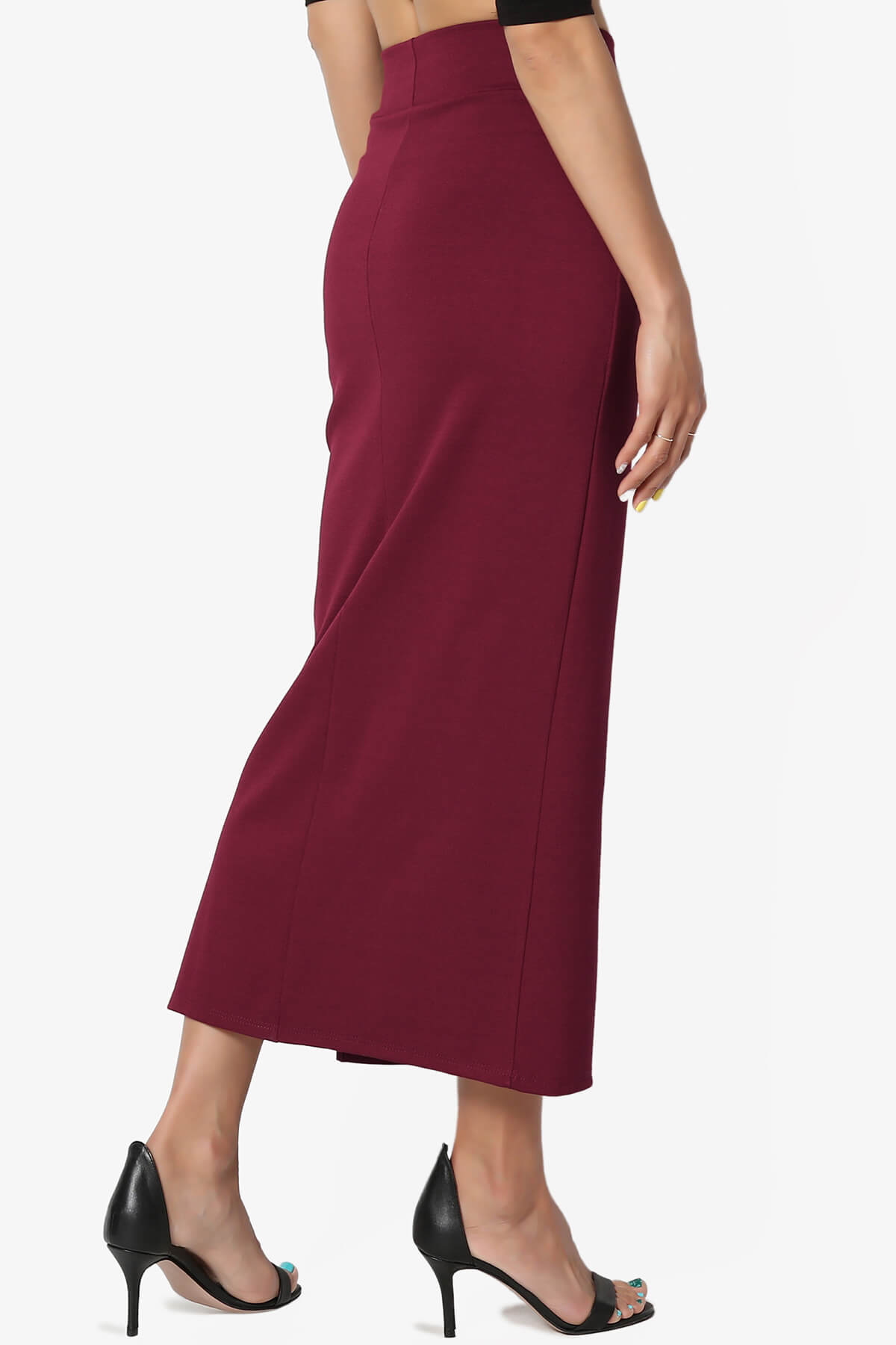 Carleta Mid Calf Pencil Skirt WINE_4