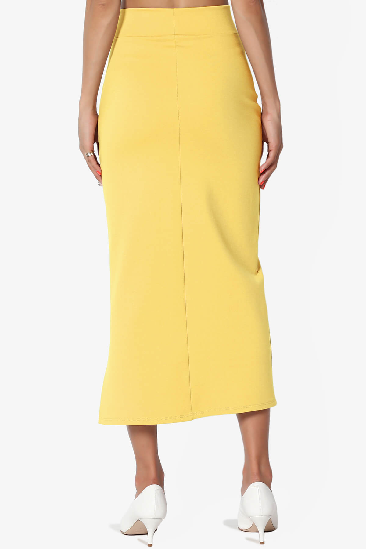 Carleta Mid Calf Pencil Skirt YELLOW_2