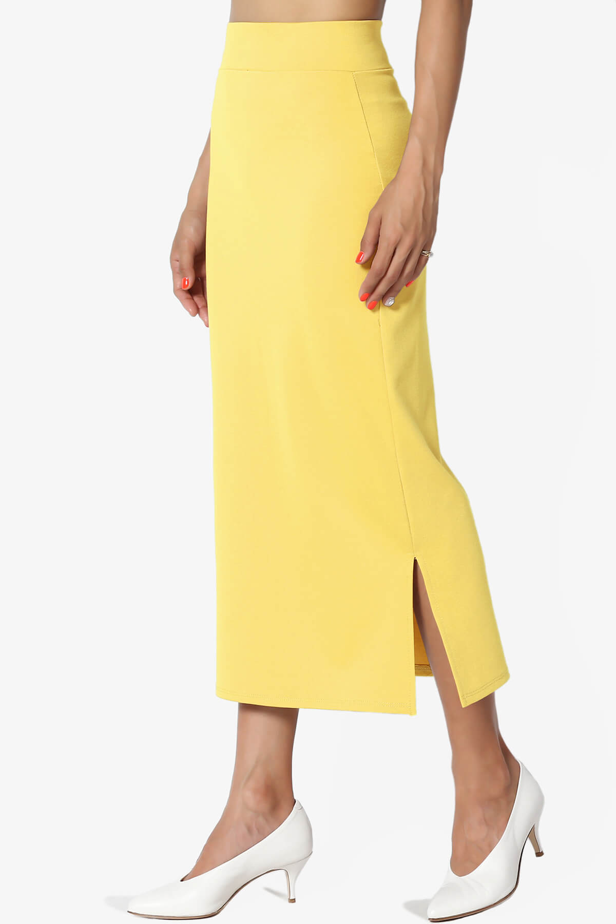 Carleta Mid Calf Pencil Skirt YELLOW_3