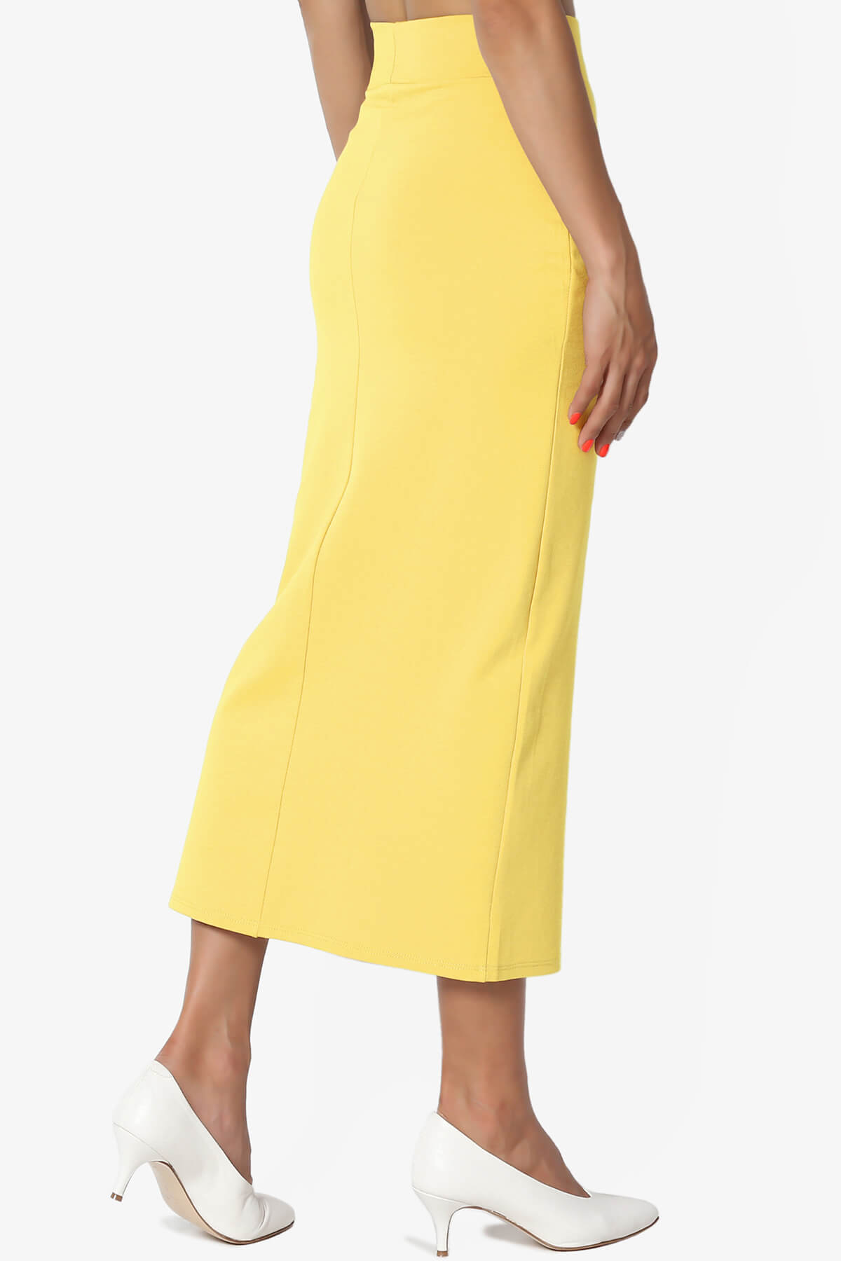 Carleta Mid Calf Pencil Skirt YELLOW_4
