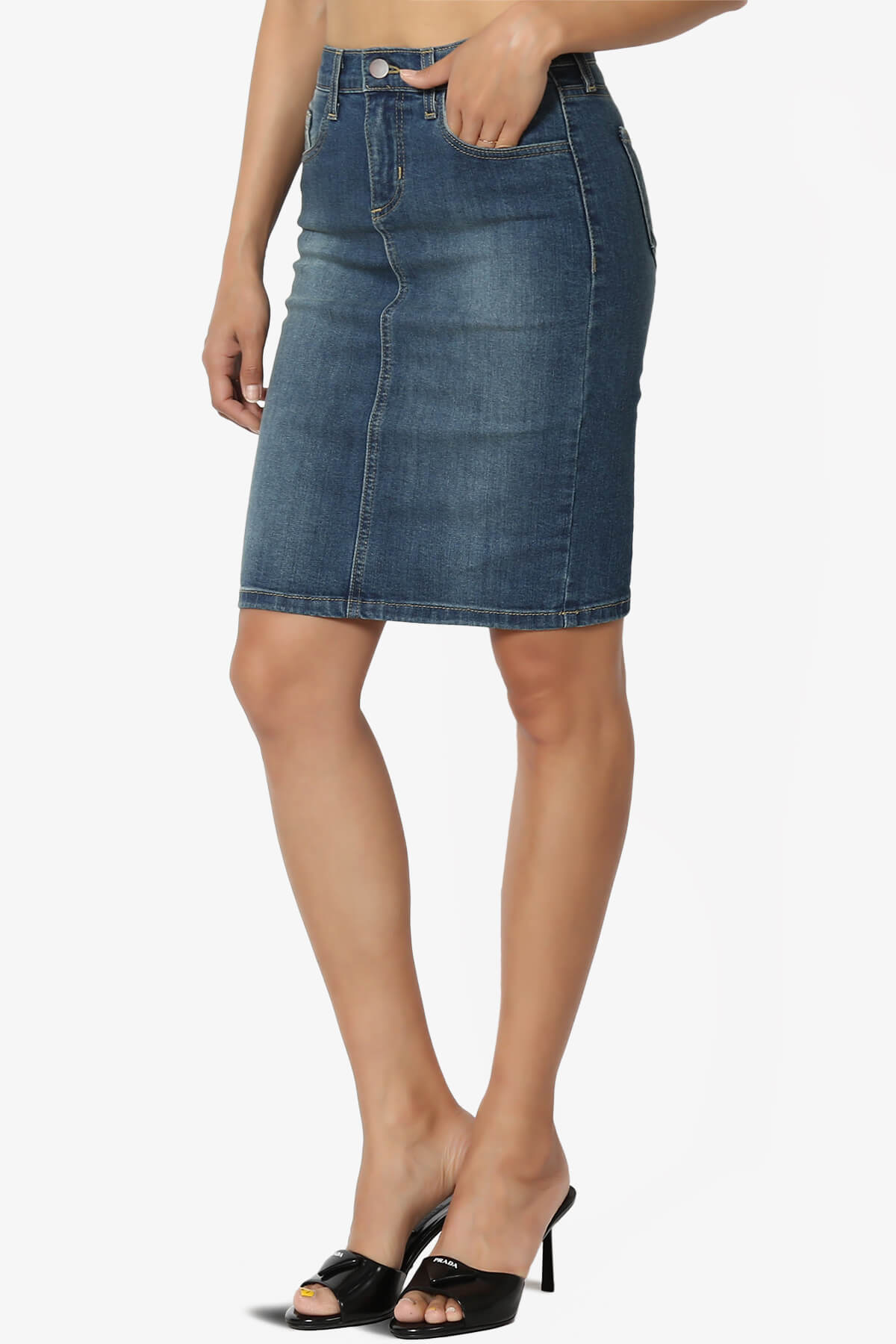 Celvin Washed Denim Mini Skirt MEDIUM_3