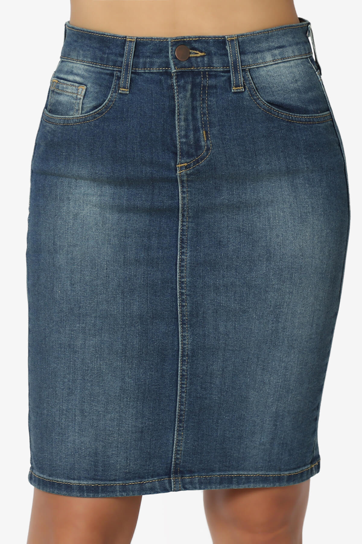 Celvin Washed Denim Mini Skirt MEDIUM_5