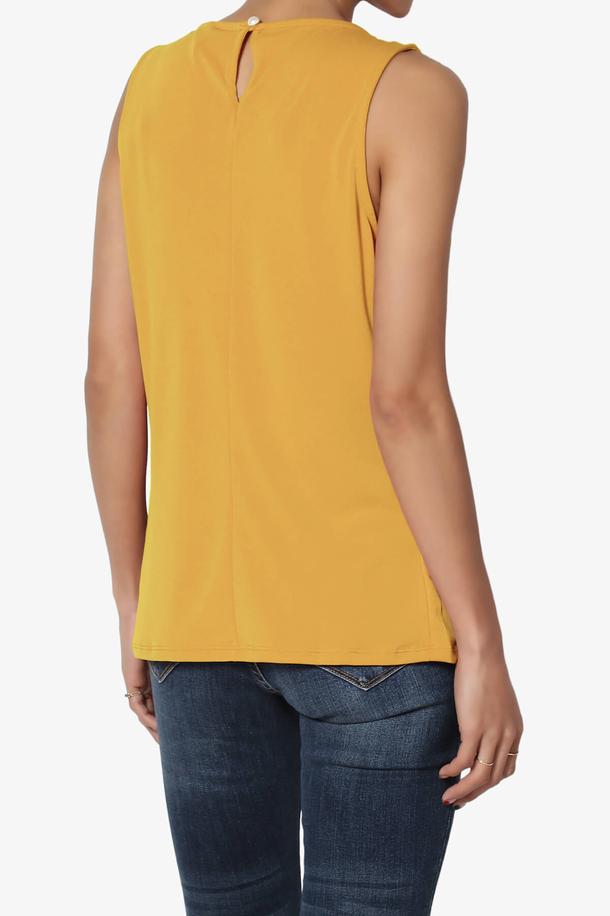 Chaffee Pleat Neck Tank Top GOLDEN MUSTARD_4