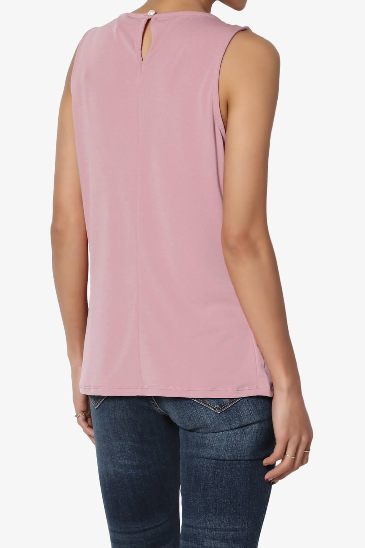 Chaffee Pleat Neck Tank Top LIGHT ROSE_4