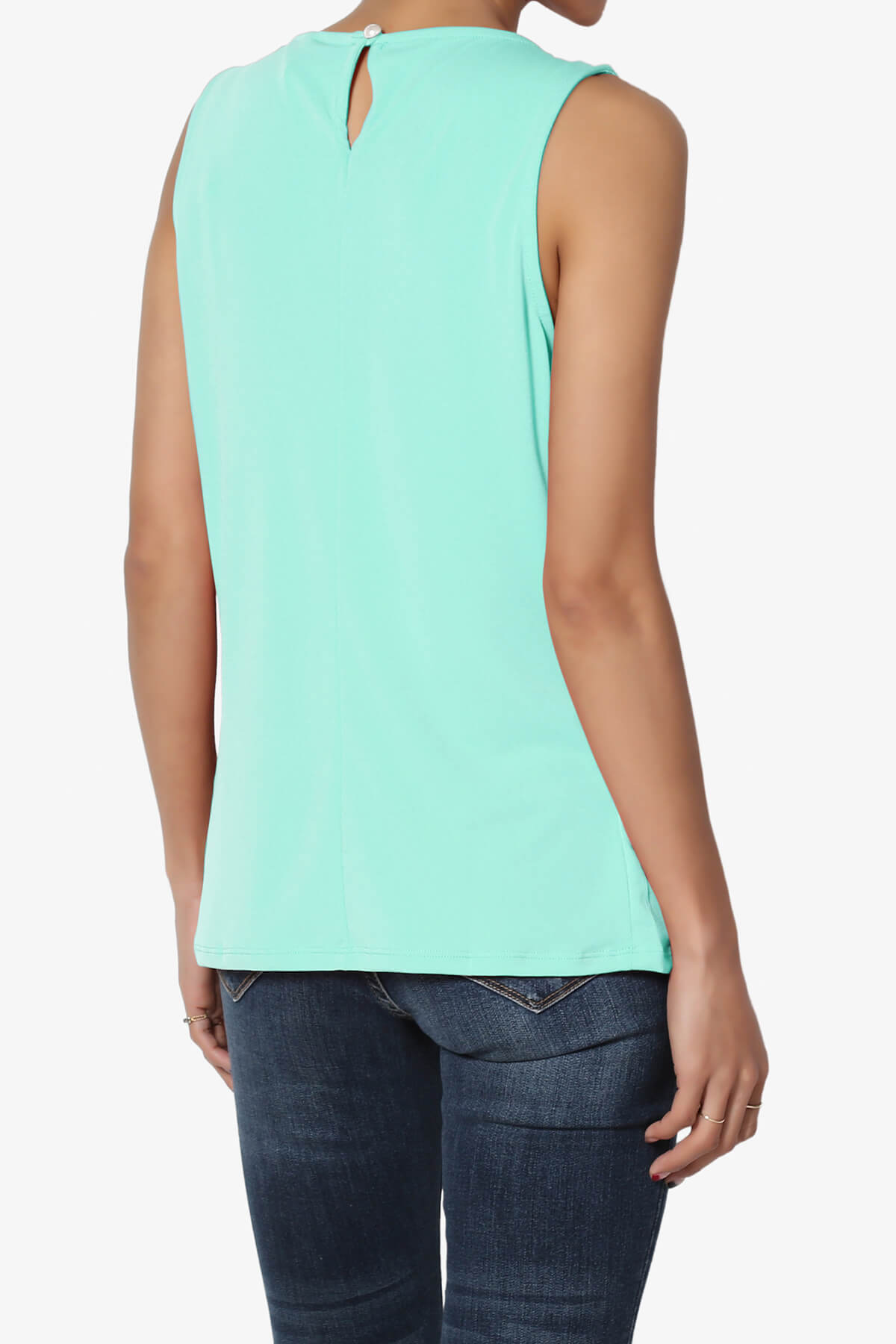 Chaffee Pleat Neck Tank Top MINT_4