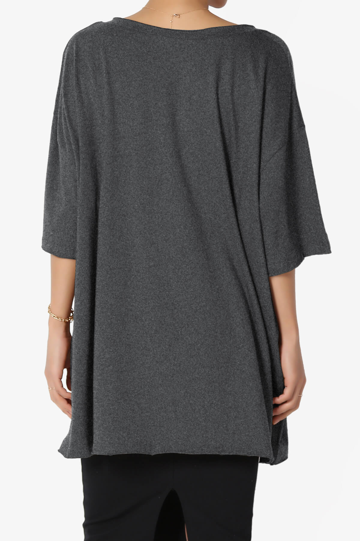 Charlie V Neck Pocket Boyfriend Tee CHARCOAL_2