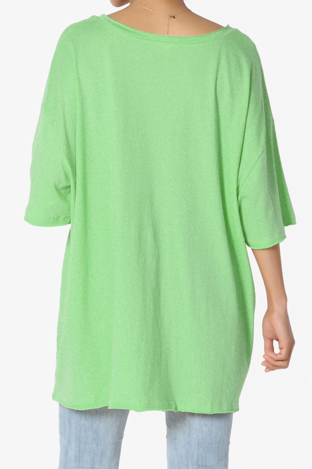 Charlie V Neck Pocket Boyfriend Tee HEATHER GREEN_2