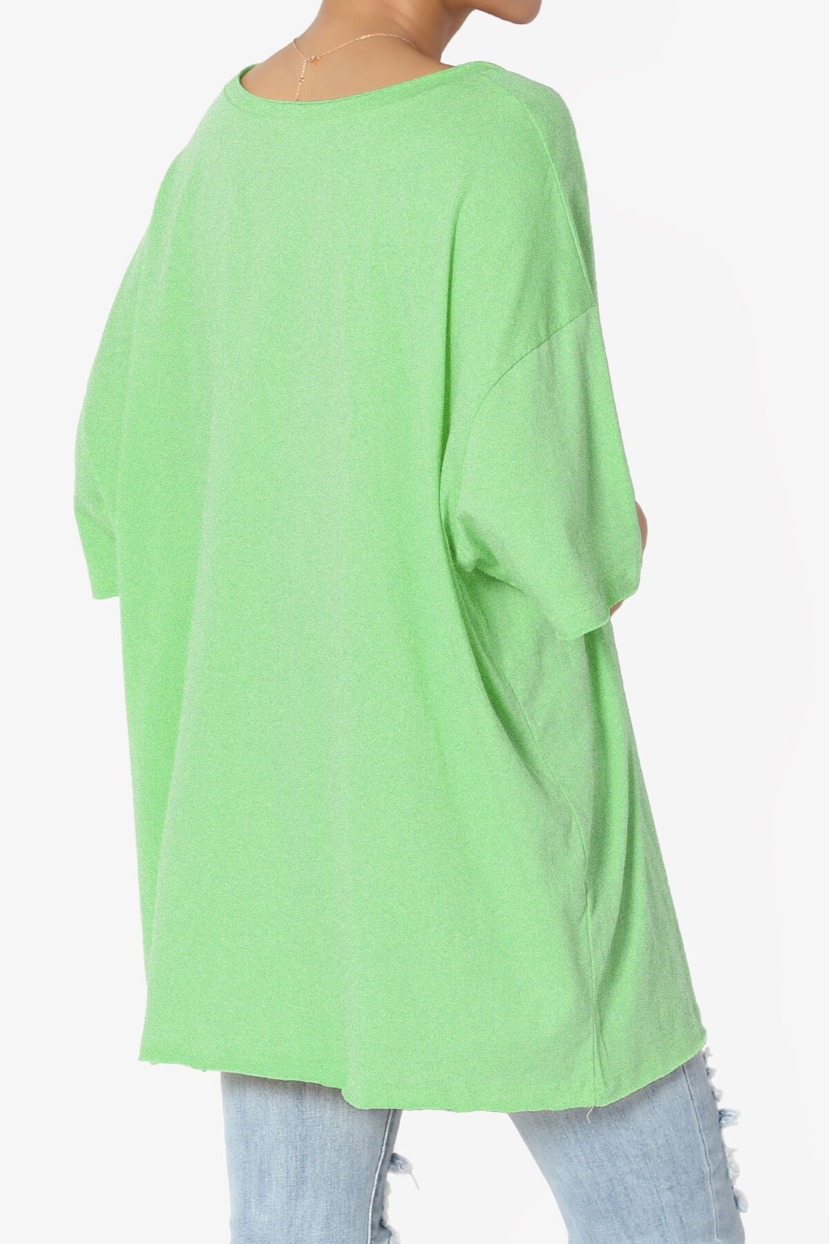 Charlie V Neck Pocket Boyfriend Tee HEATHER GREEN_4