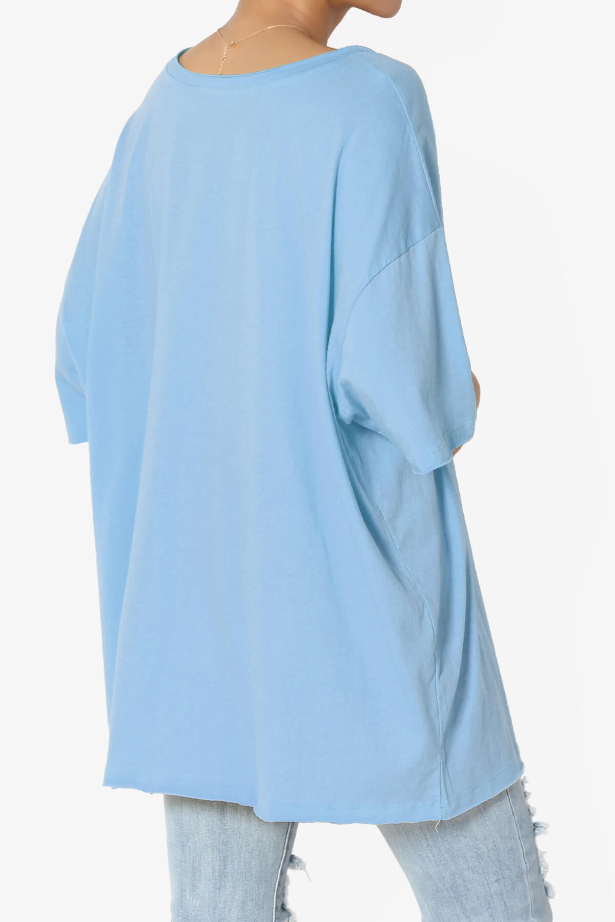 Charlie V Neck Pocket Boyfriend Tee LIGHT BLUE_4