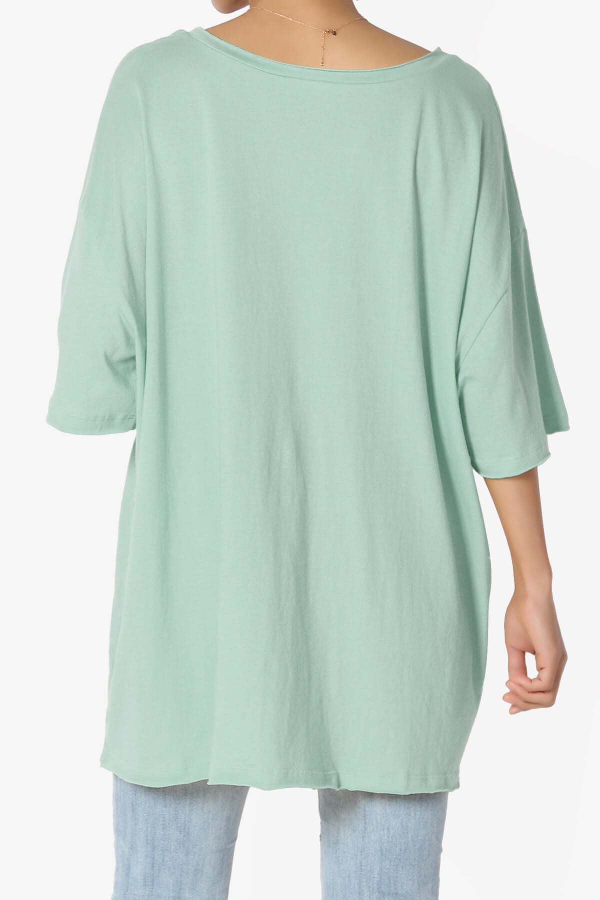 Charlie V Neck Pocket Boyfriend Tee LIGHT GREEN_2