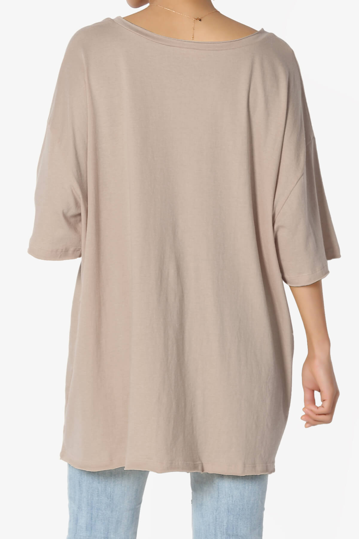 Charlie V Neck Pocket Boyfriend Tee LIGHT MOCHA_2