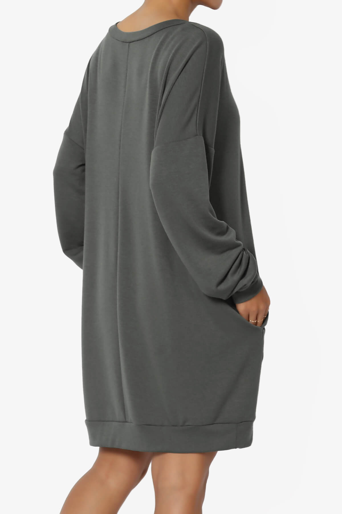 Chrissy V-Neck Pocket Soft Terry Tunic ASH GREY_4