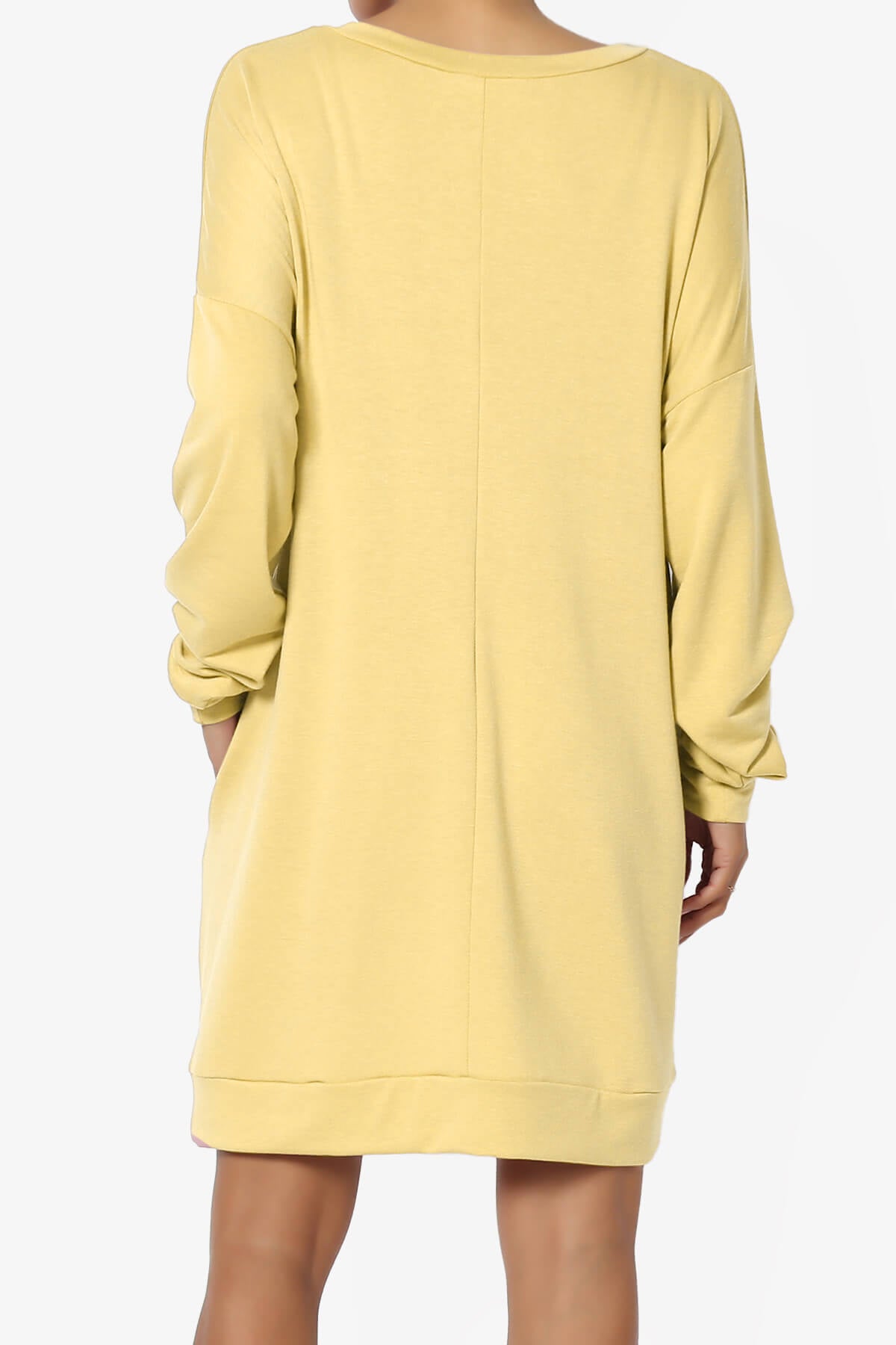 Chrissy V-Neck Pocket Soft Terry Tunic DUSTY BANANA_2