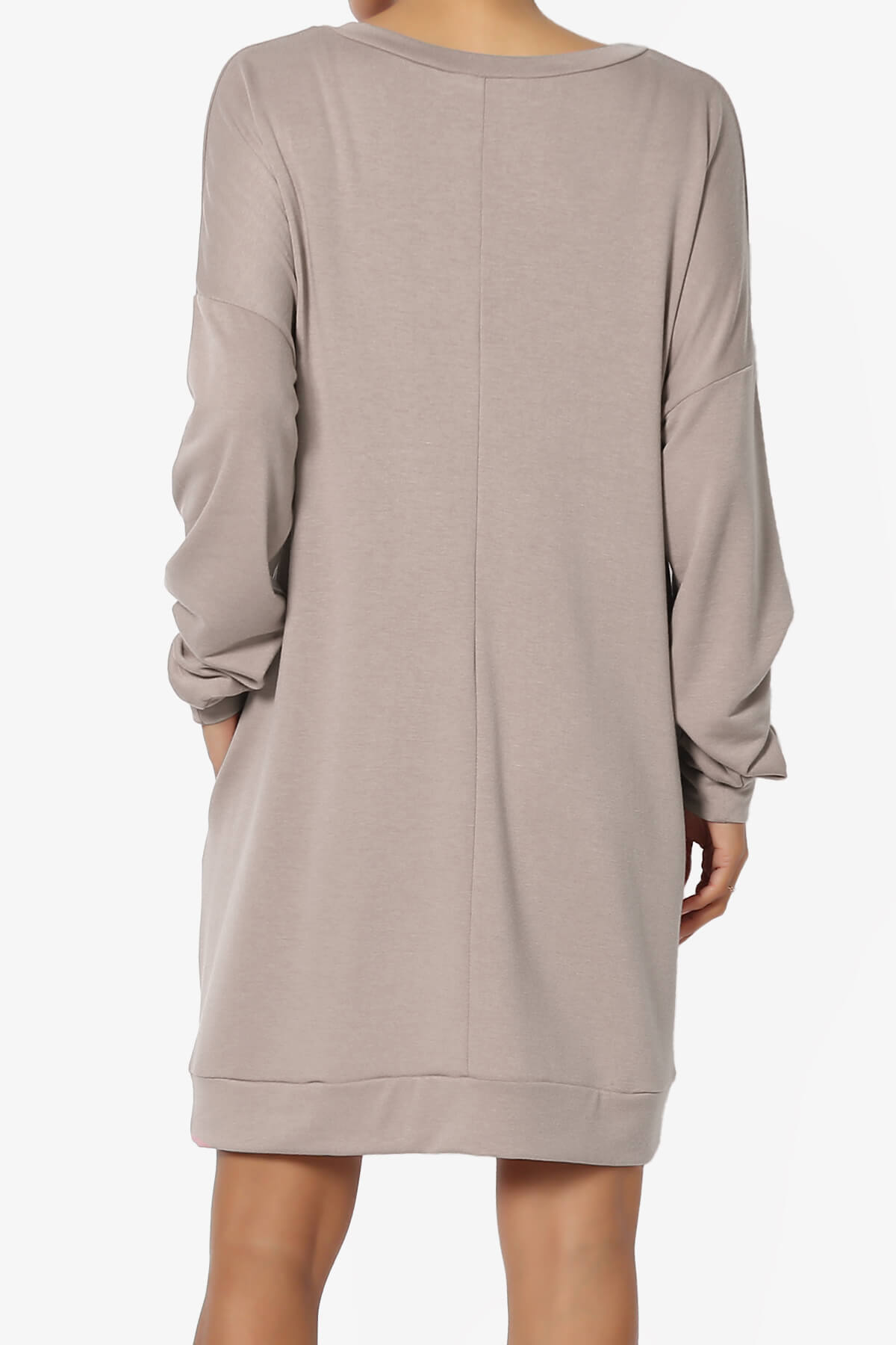 Chrissy V-Neck Pocket Soft Terry Tunic LIGHT MOCHA_2