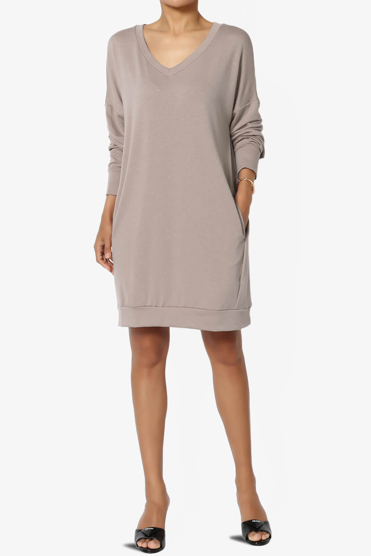 Chrissy V-Neck Pocket Soft Terry Tunic LIGHT MOCHA_6