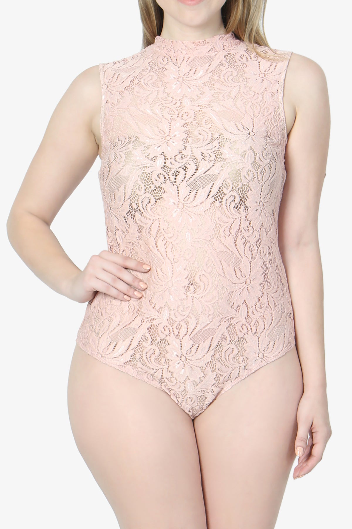 Bari Sleeveless Lace Bodysuit