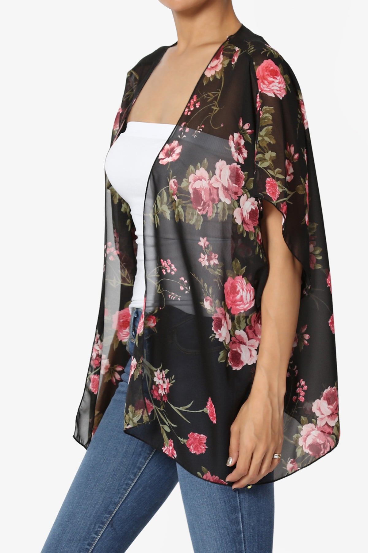 Quinci Floral Kimono Chiffon Cardigan