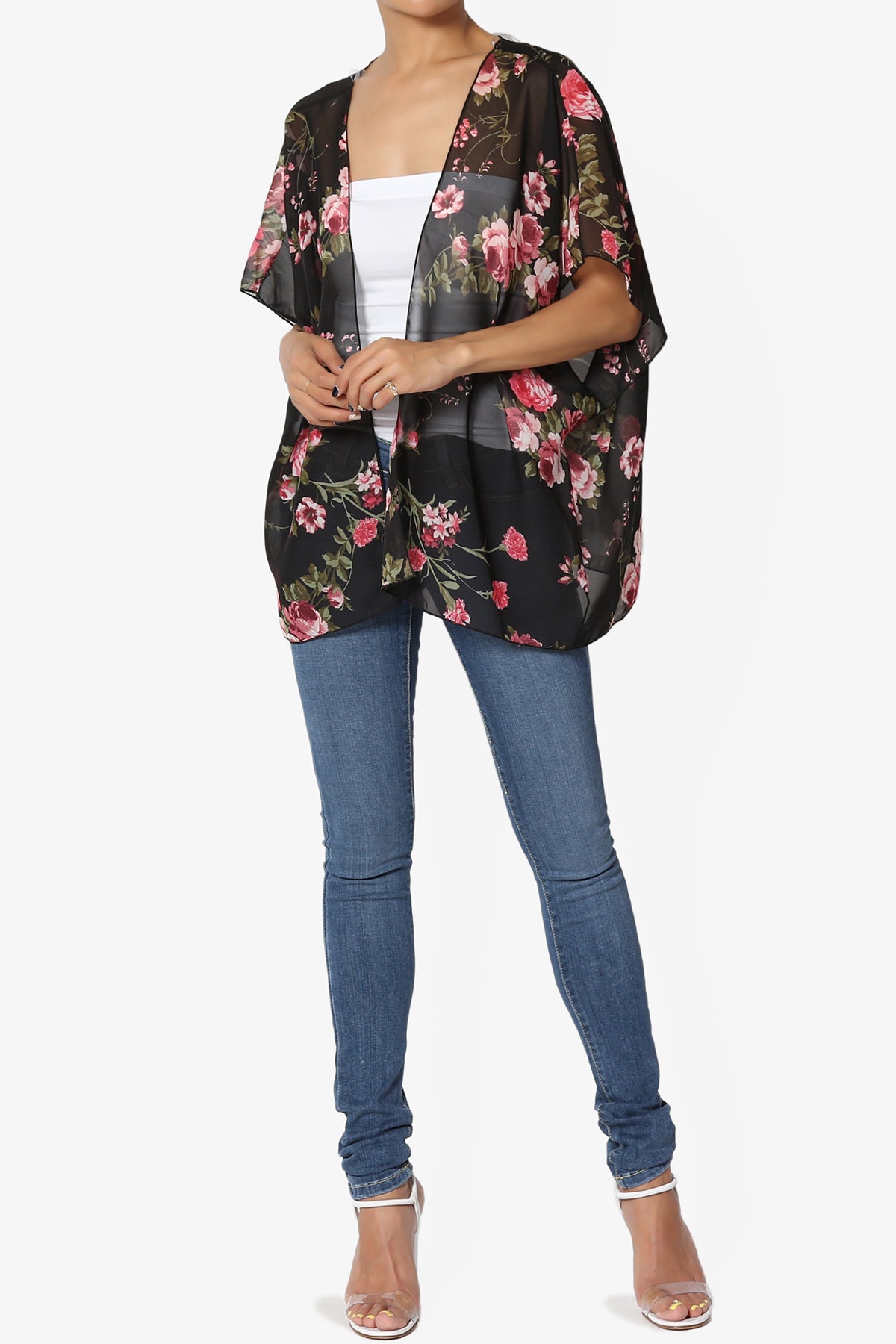 Quinci Floral Kimono Chiffon Cardigan