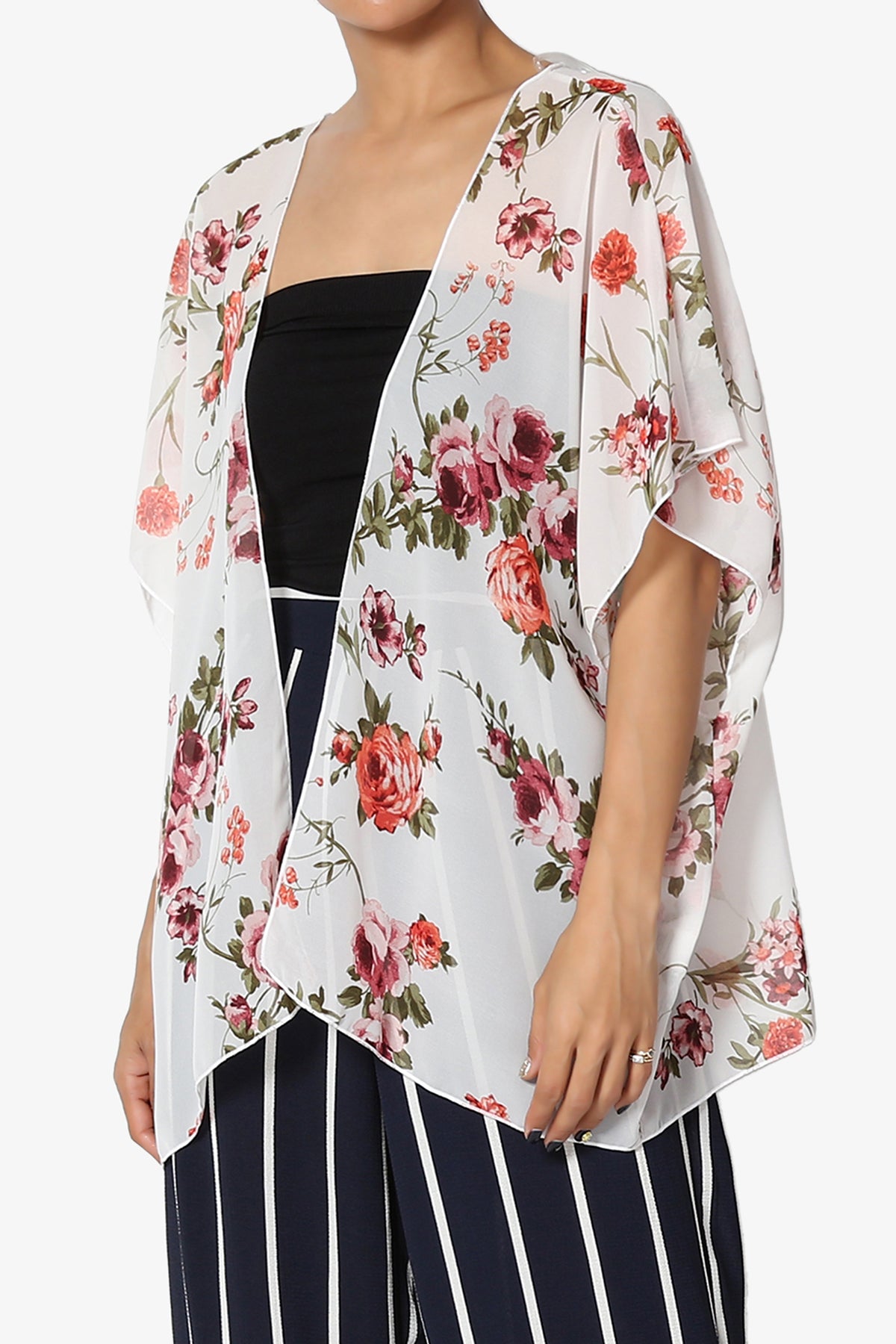 Quinci Floral Kimono Chiffon Cardigan