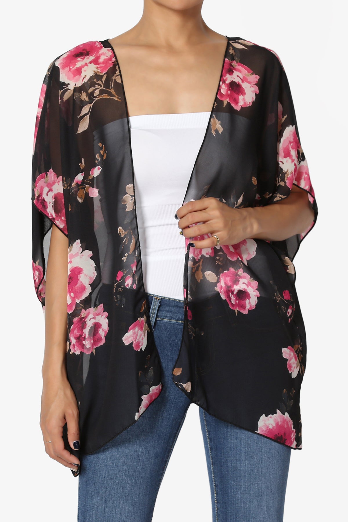 Reany Floral Kimono Chiffon Cardigan