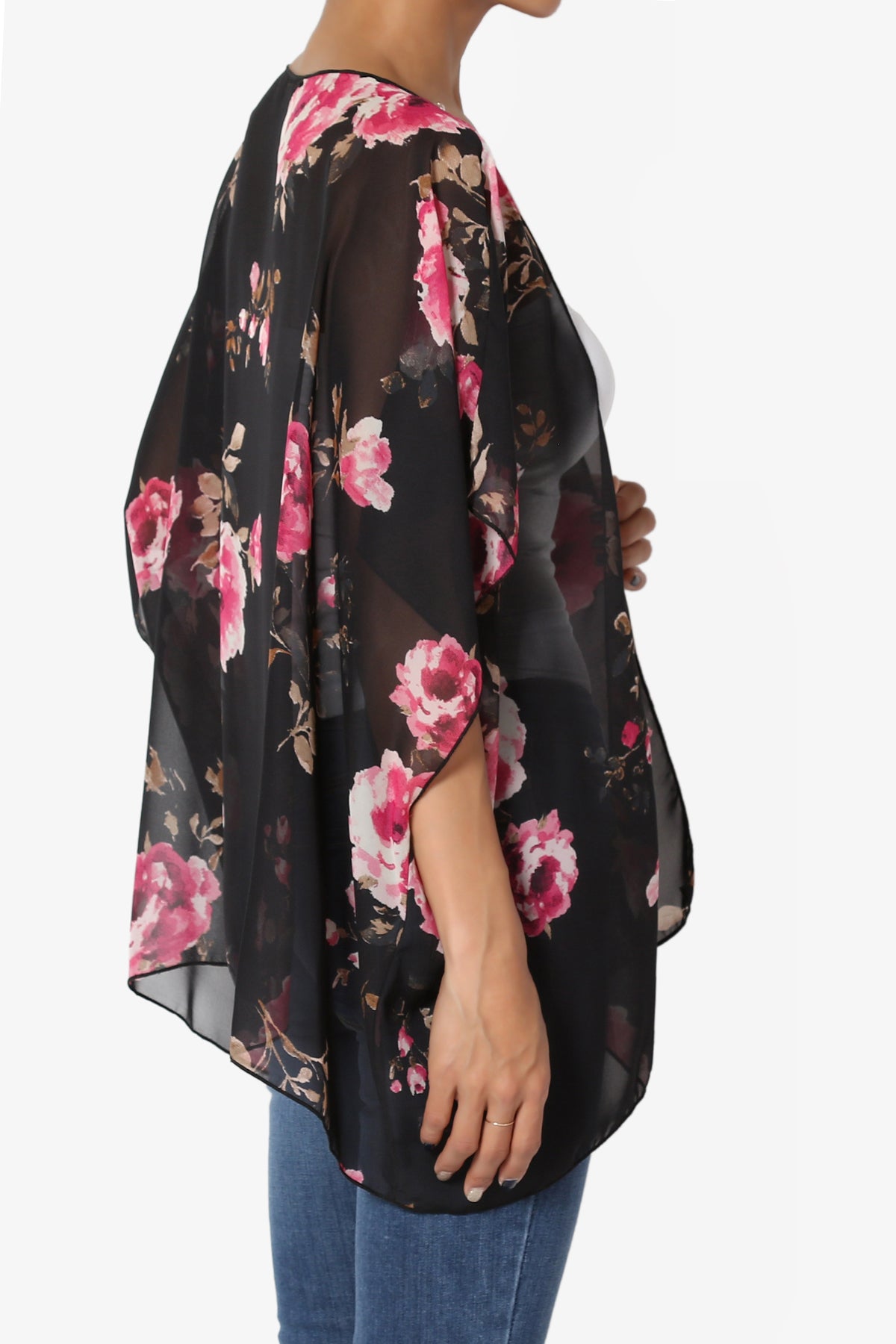 Reany Floral Kimono Chiffon Cardigan