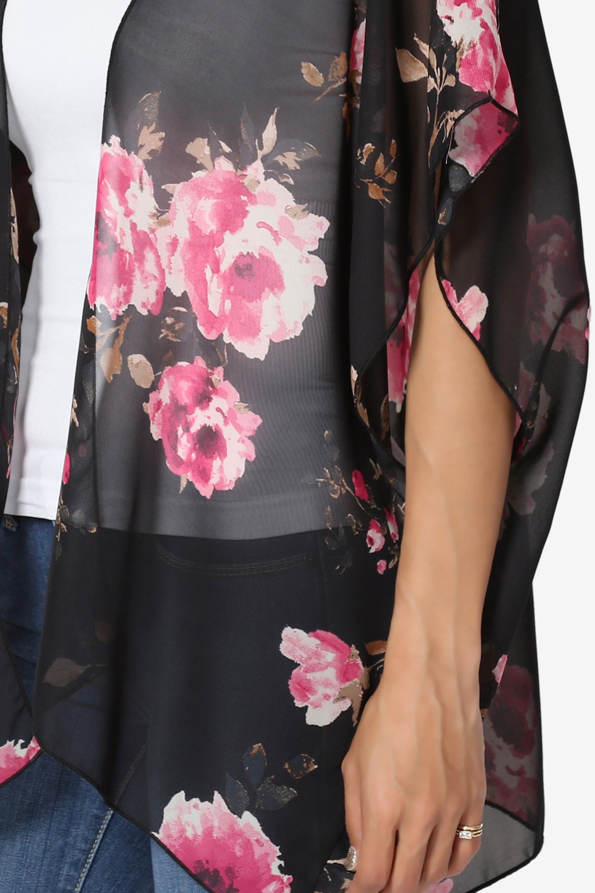 Reany Floral Kimono Chiffon Cardigan