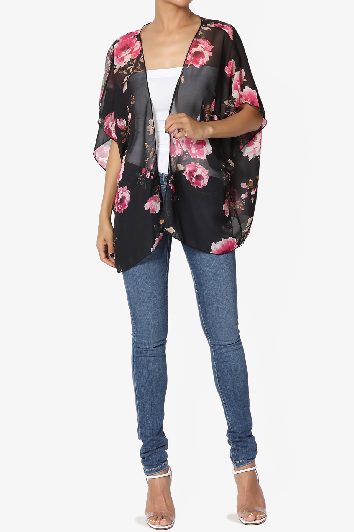 Reany Floral Kimono Chiffon Cardigan
