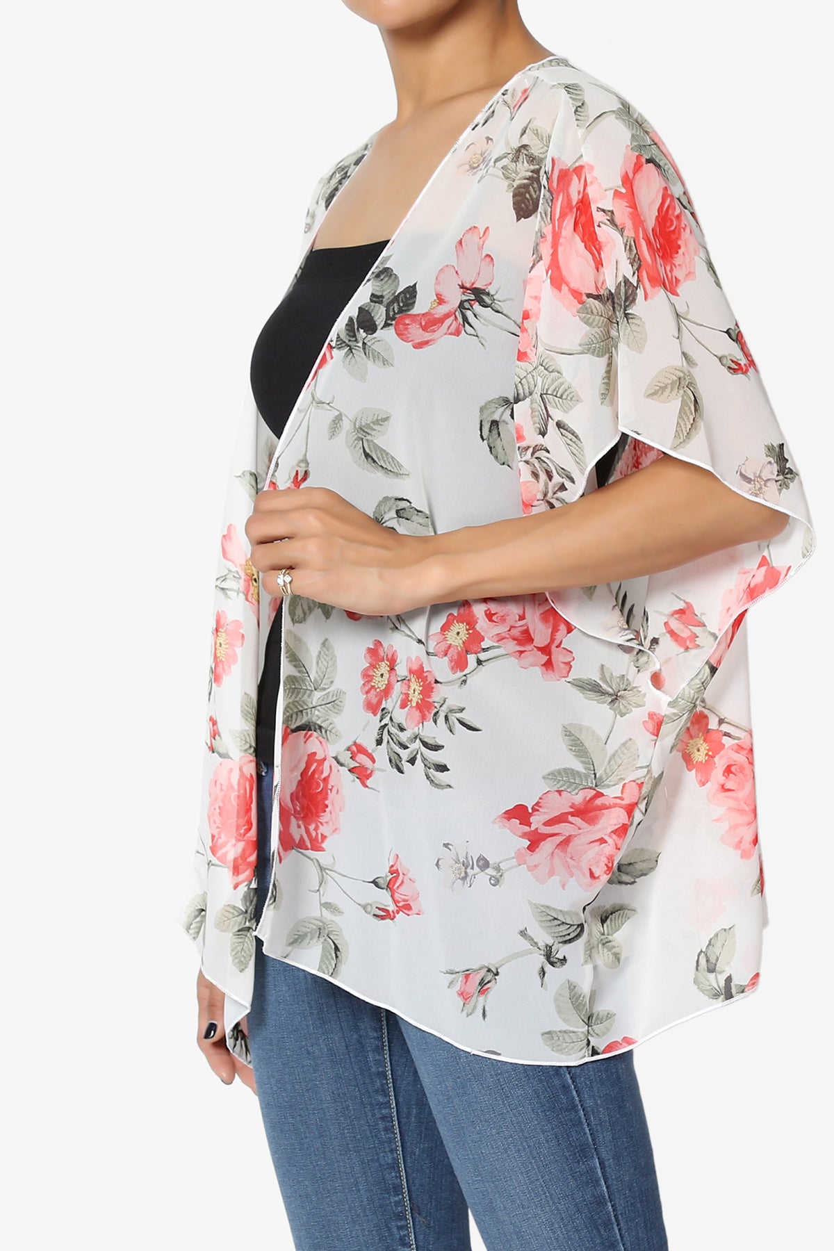 Reany Floral Kimono Chiffon Cardigan