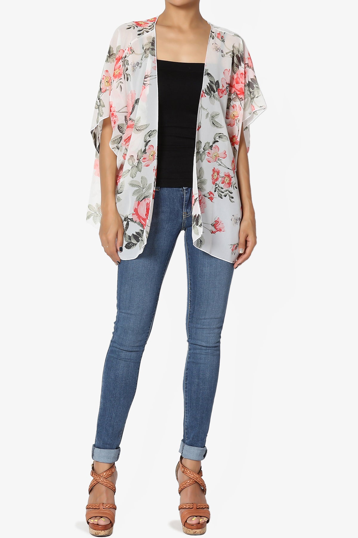 Reany Floral Kimono Chiffon Cardigan