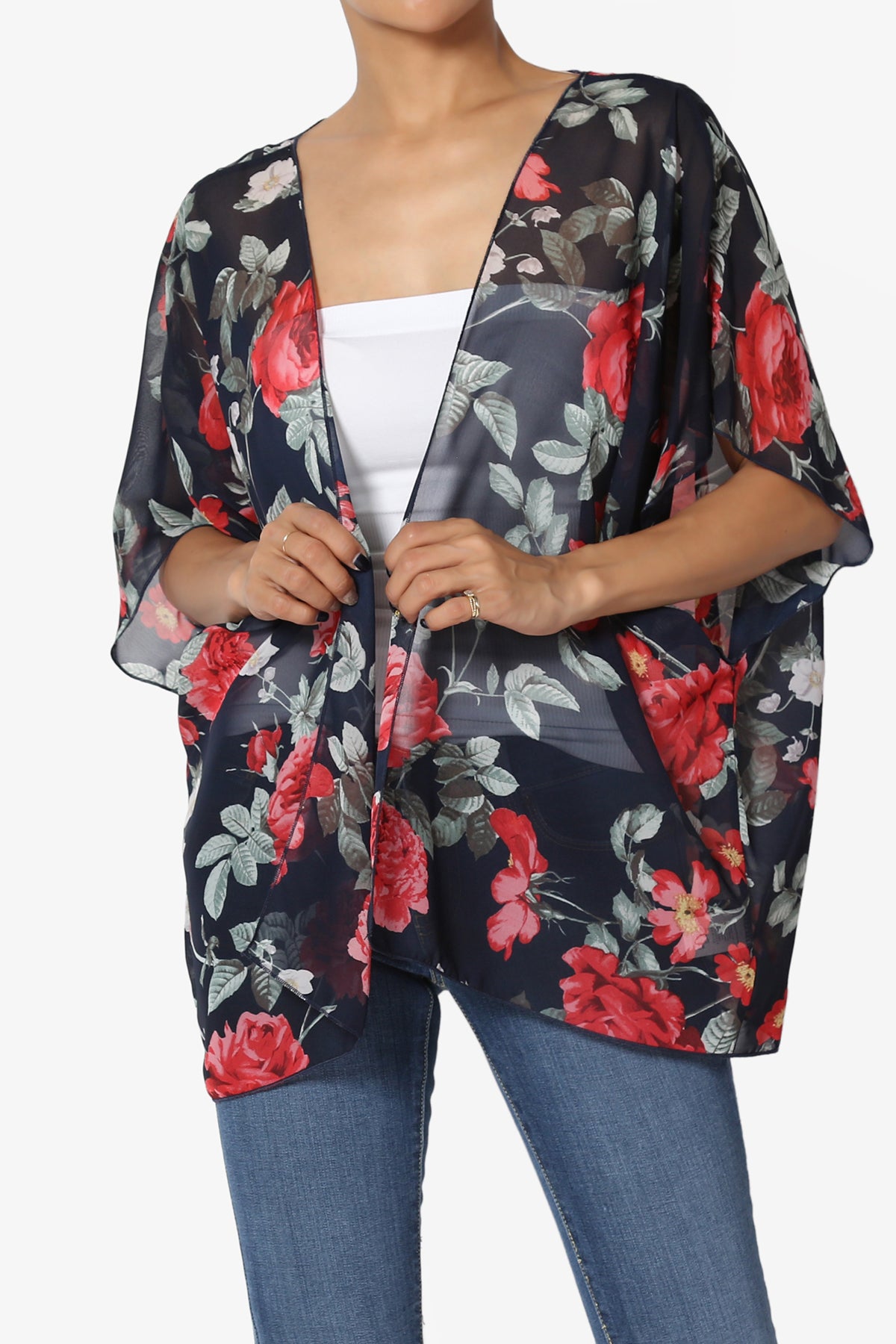 Reany Floral Kimono Chiffon Cardigan