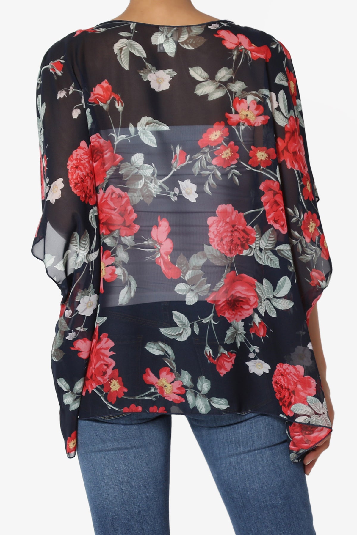 Reany Floral Kimono Chiffon Cardigan