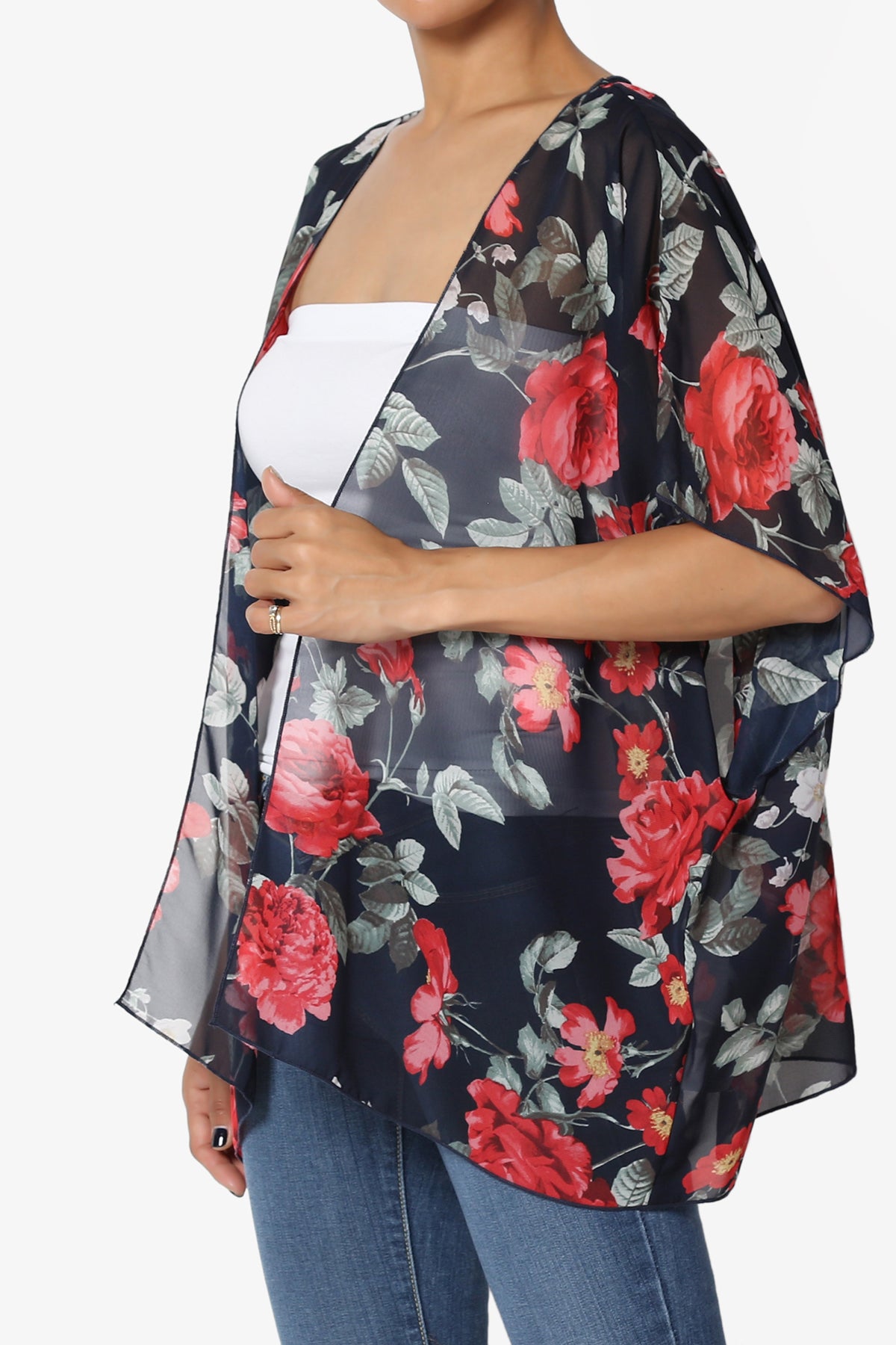Reany Floral Kimono Chiffon Cardigan
