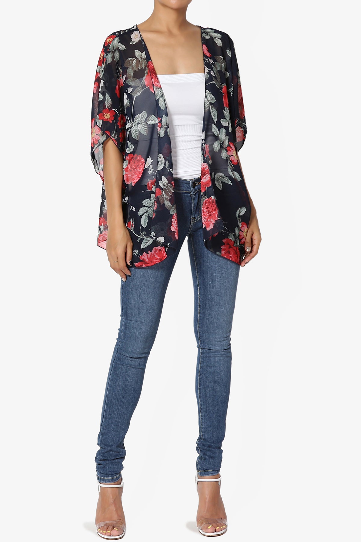 Reany Floral Kimono Chiffon Cardigan