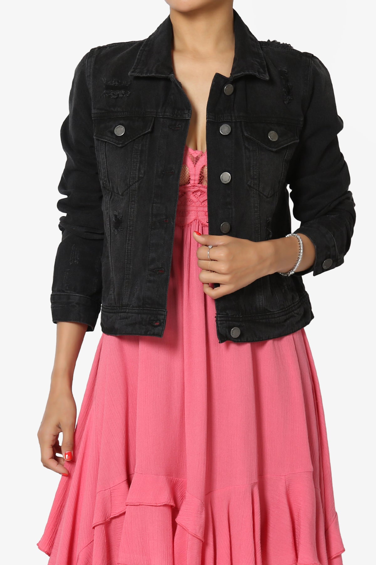 Meera Distressed Denim Jacket