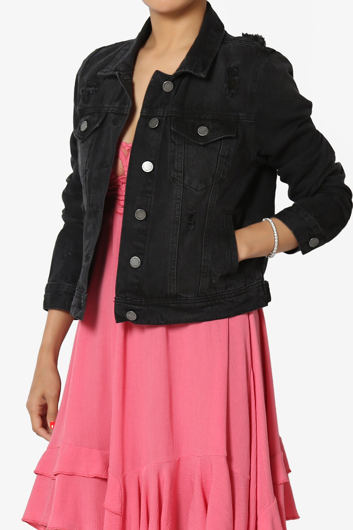 Meera Distressed Denim Jacket