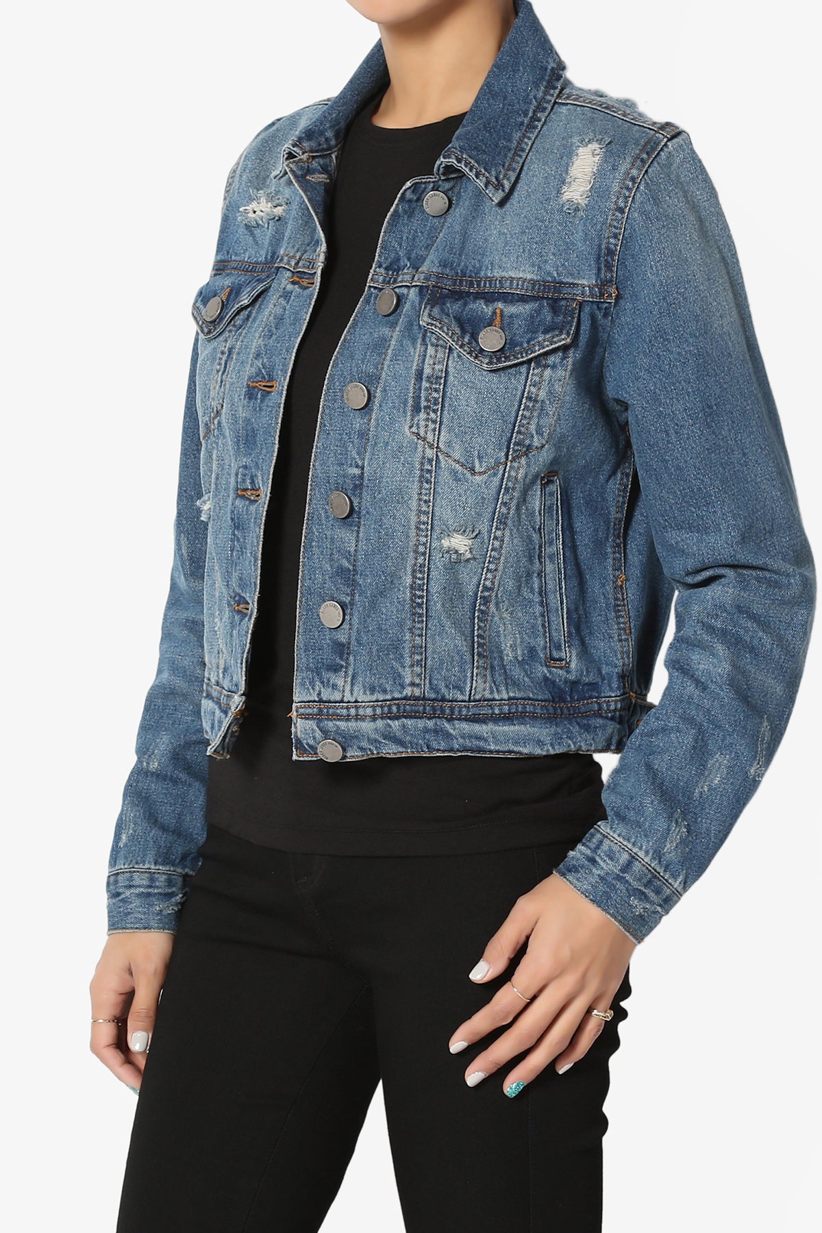 Meera Distressed Denim Jacket