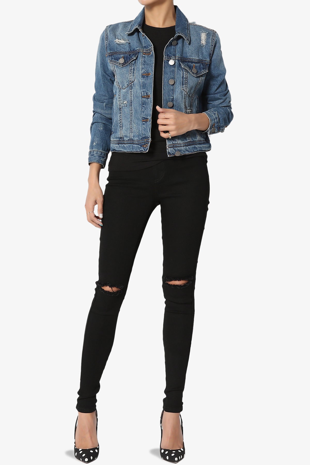 Meera Distressed Denim Jacket