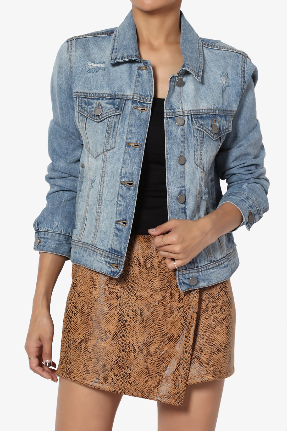 Meera Distressed Denim Jacket