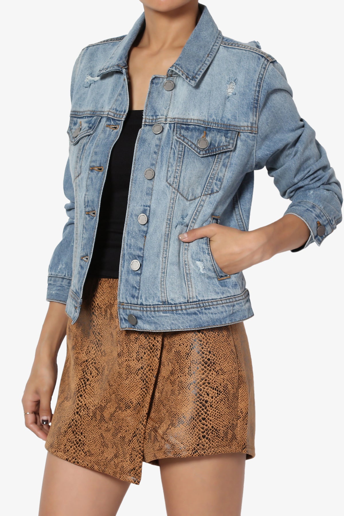 Meera Distressed Denim Jacket
