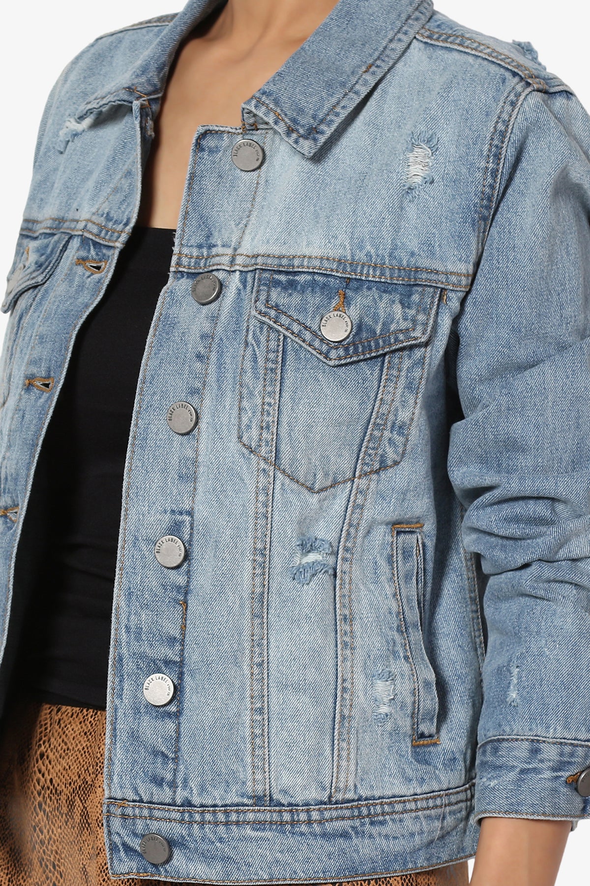 Meera Distressed Denim Jacket