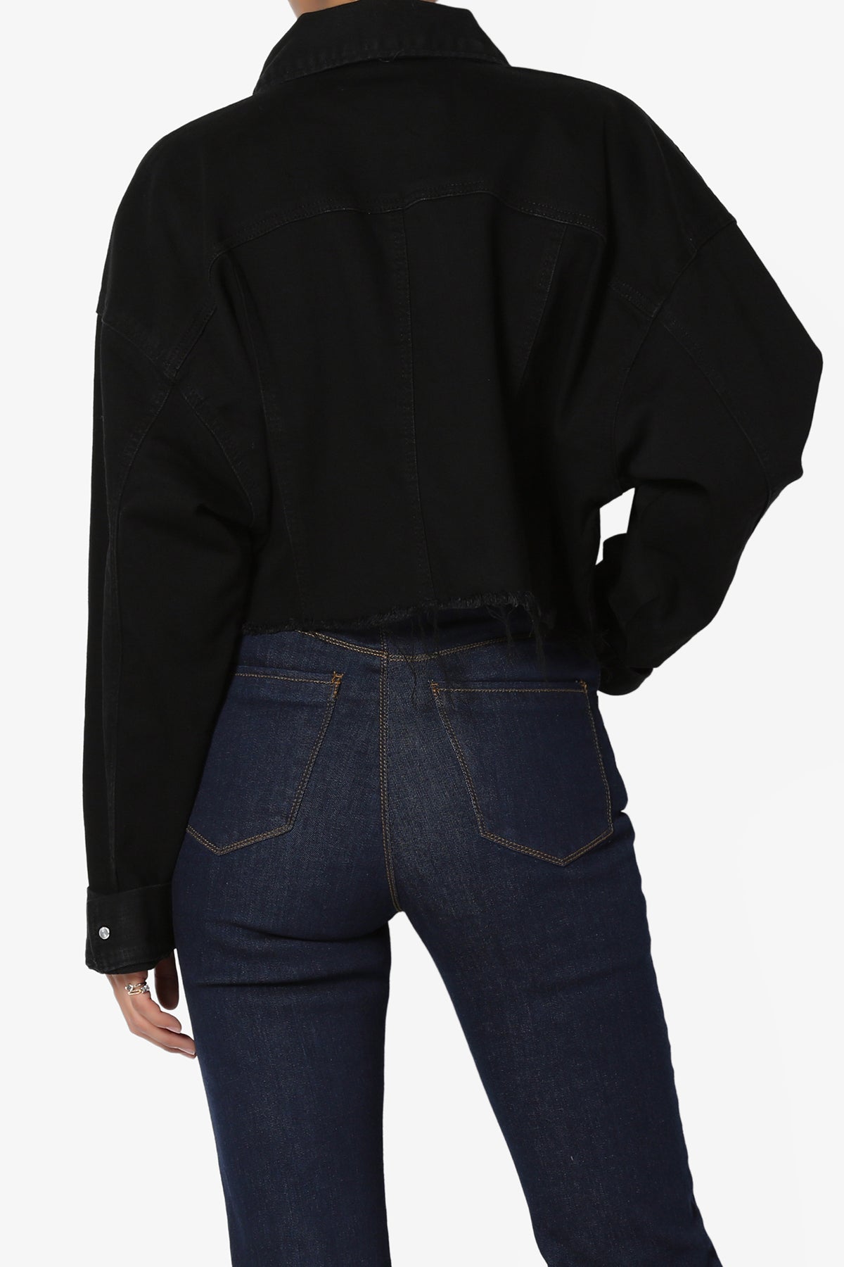 Addiy Oversized Cropped Denim Jacket BLACK_2