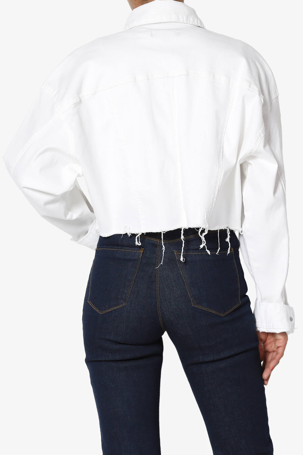 Addiy Oversized Cropped Denim Jacket WHITE_2